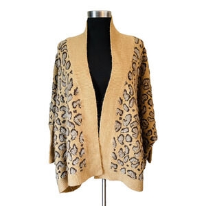 Anthropologie Akemi + Kin Hadley Leopard Print Open Front Cardigan OS One Size